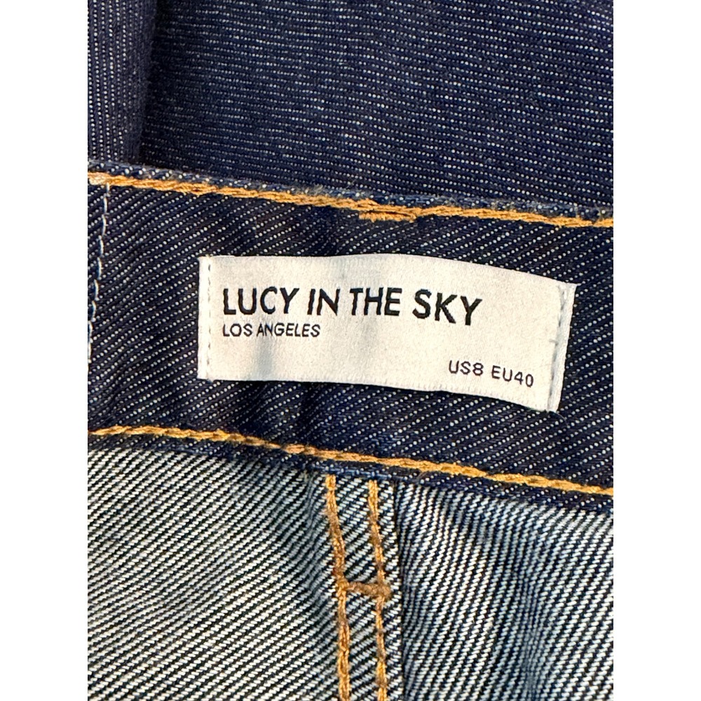 Lucy In The Sky Wide Leg Denim Jeans Indigo Blue High Waist Size 8 EU 40 - Picture 4 of 7